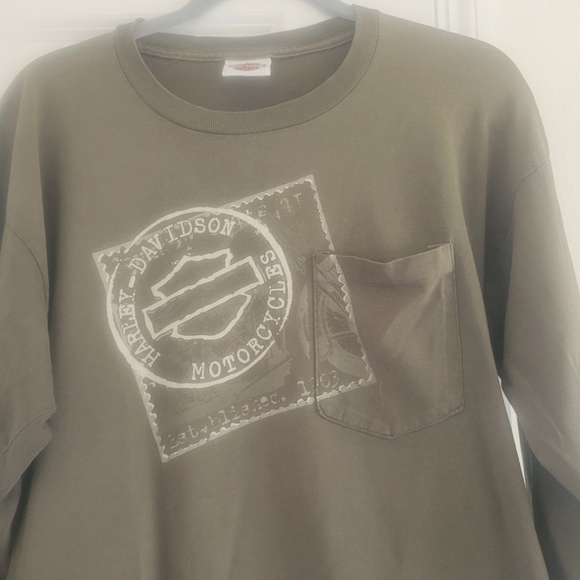 Harley-Davidson Brown Long Sleeve Cherokee North Carolina Shirt - Picture 1 of 3